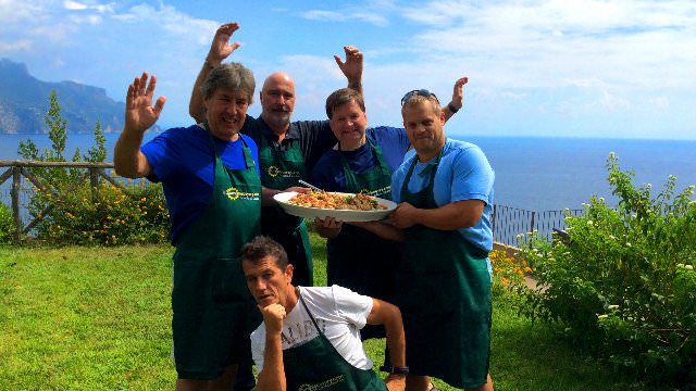 We love joking around and playing, but we also love cooking and eating on the Amalfi Coast.